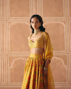 Marigold Gathered Lehenga - MARKET