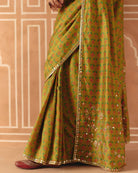 Parrot Green Saree - MARKET