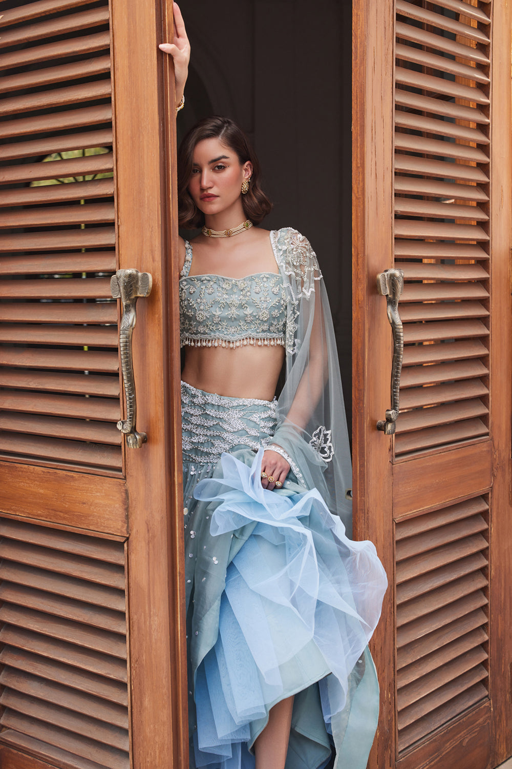 Powder Blue Bustier & Skirt Set - MARKET