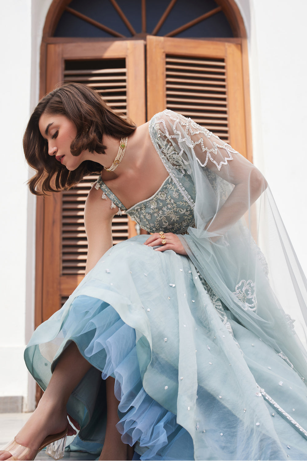 Powder Blue Bustier & Skirt Set - MARKET