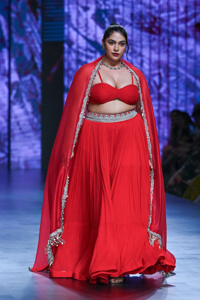 Red Bustier & Sharara Set - MARKET