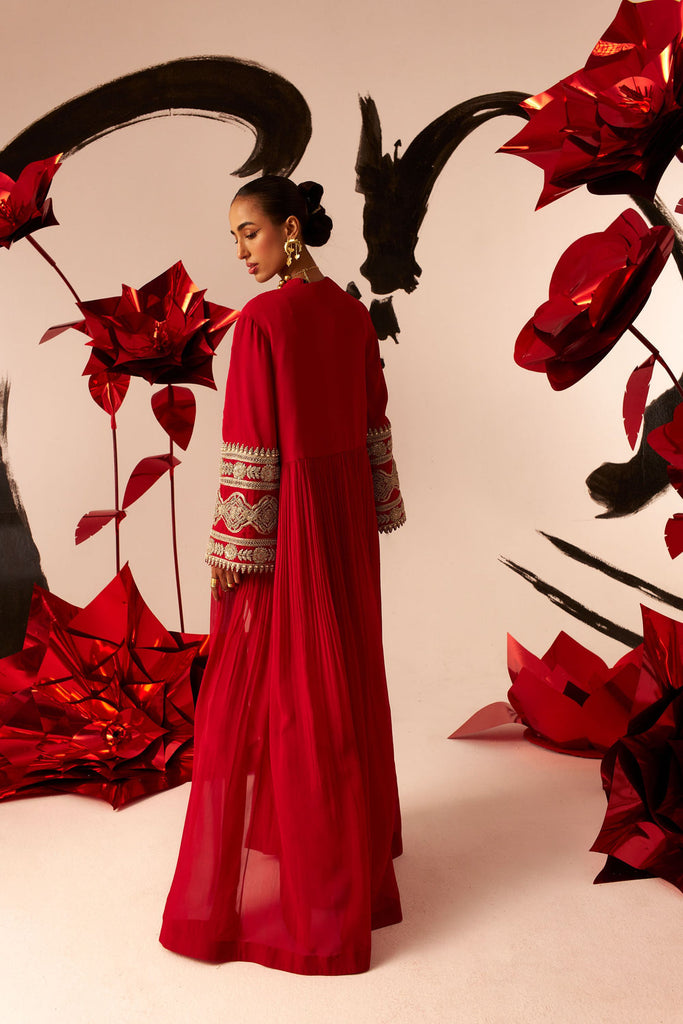 Retro Red Jacket & Saree - MARKET