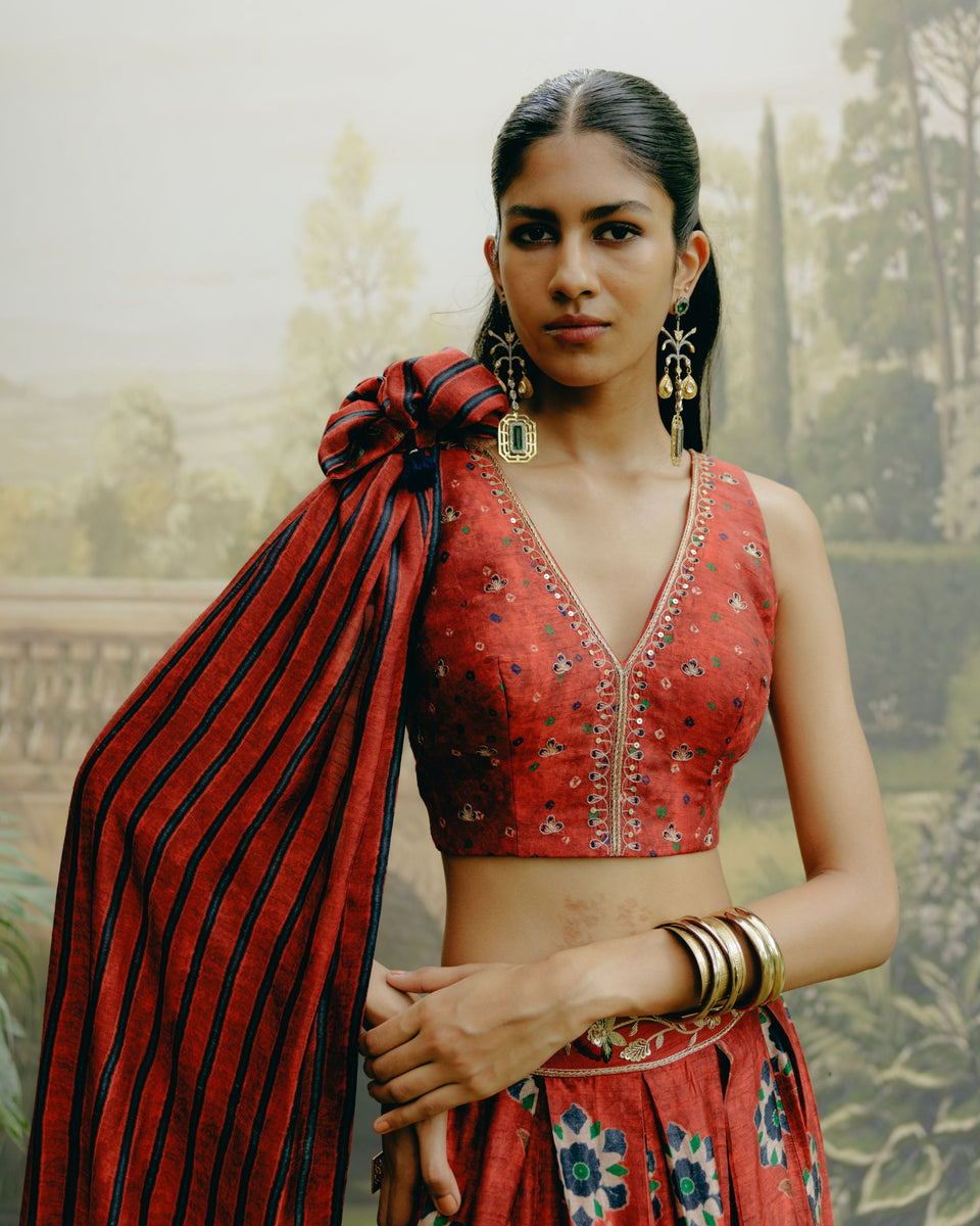 Ruby Red Lehenga - MARKET