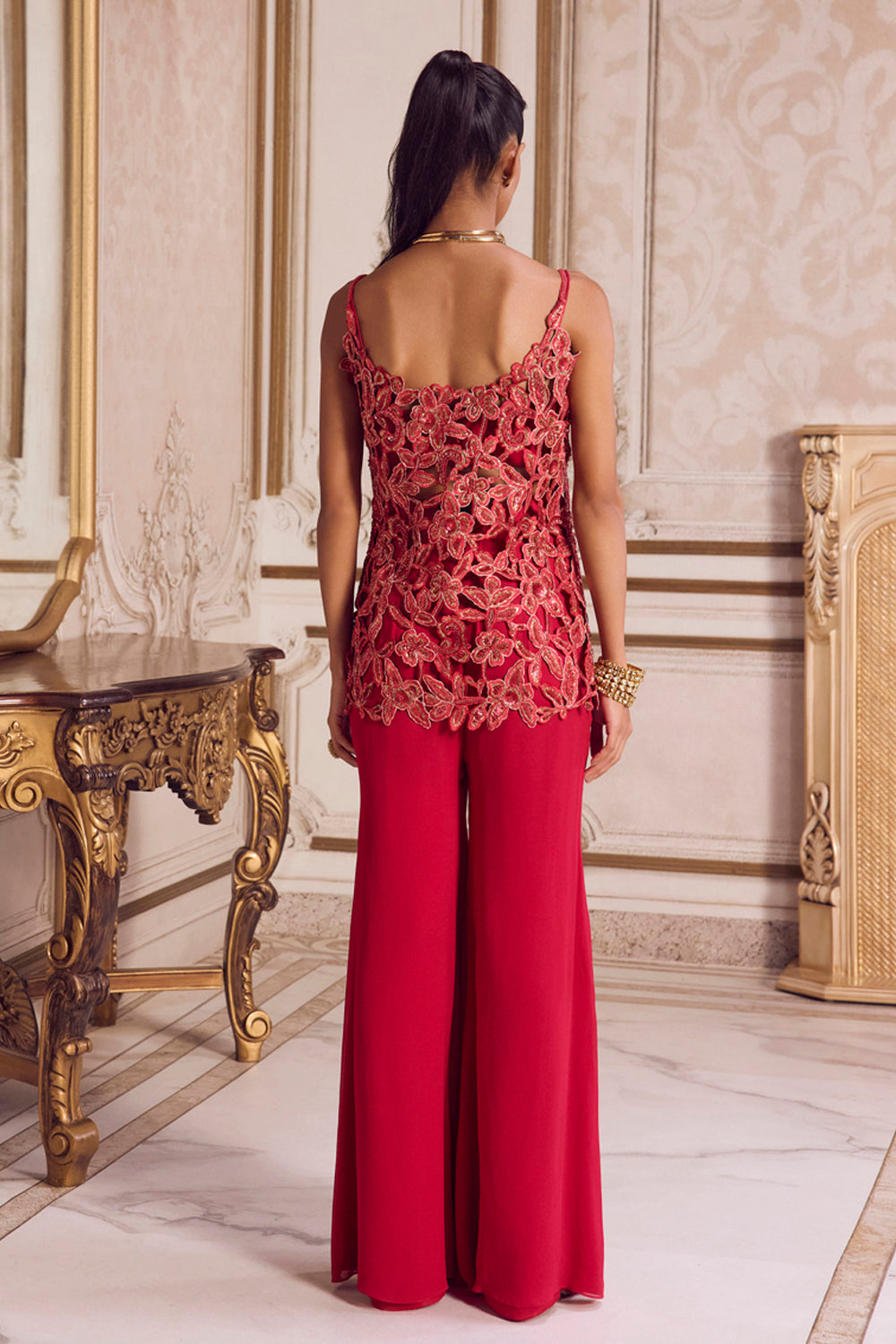 Magenta Cut Work Kurta and Pants Set - MARKET