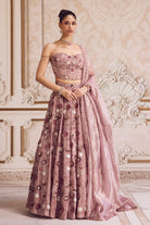 Champagne Rose Lehenga With Corset Set - MARKET