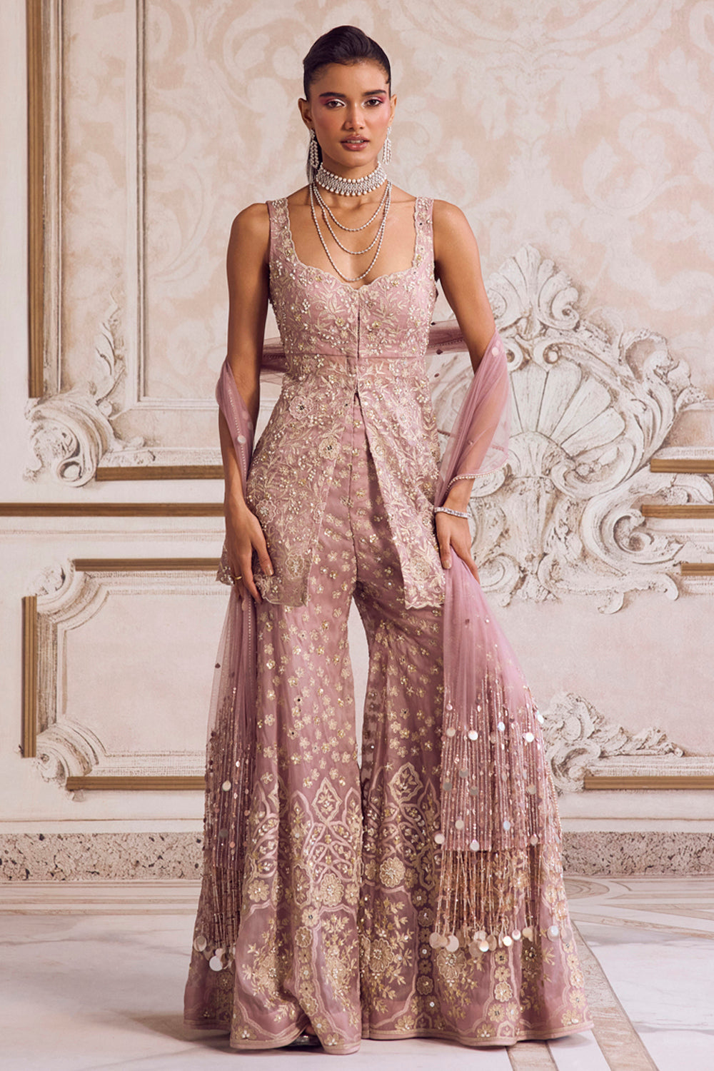 Champagne Rose Peplum Set - MARKET