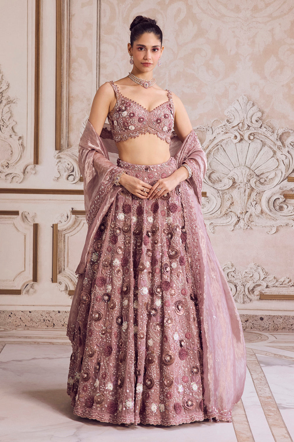 Champagne Rose Lehenga With Blouse Set - MARKET