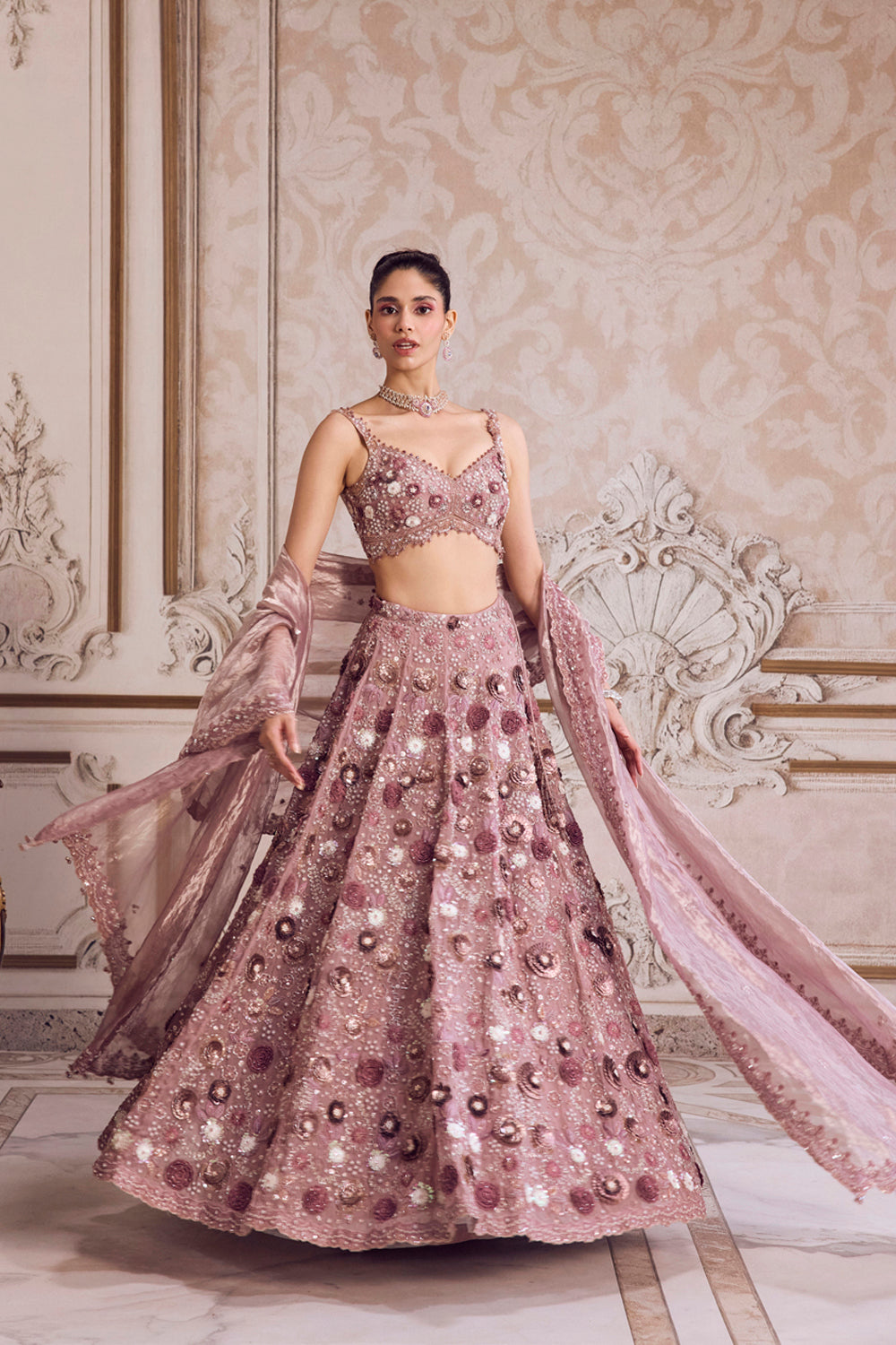 Champagne Rose Lehenga With Blouse Set - MARKET