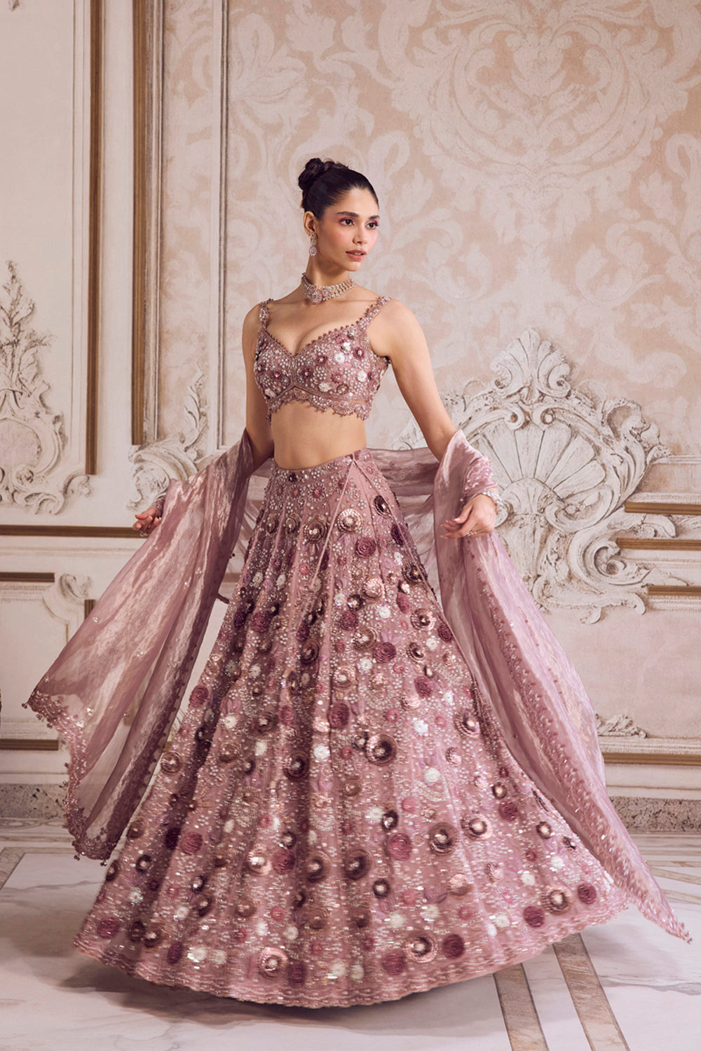 Champagne Rose Lehenga With Blouse Set - MARKET