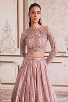Champagne Rose Tissue Lehenga Set - MARKET