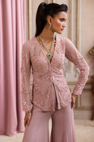 Champagne Rose Peplum With Pants Set - MARKET
