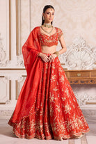 Rust Organza Lehenga Set - MARKET