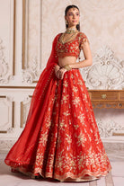 Rust Organza Lehenga Set - MARKET