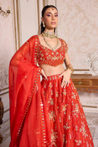 Rust Organza Lehenga Set - MARKET