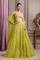 Neon Green Organza Lehenga Set - MARKET