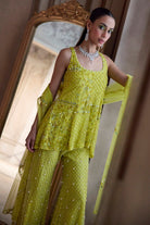 Neon Green Short Kurta and Pants Set - MARKET