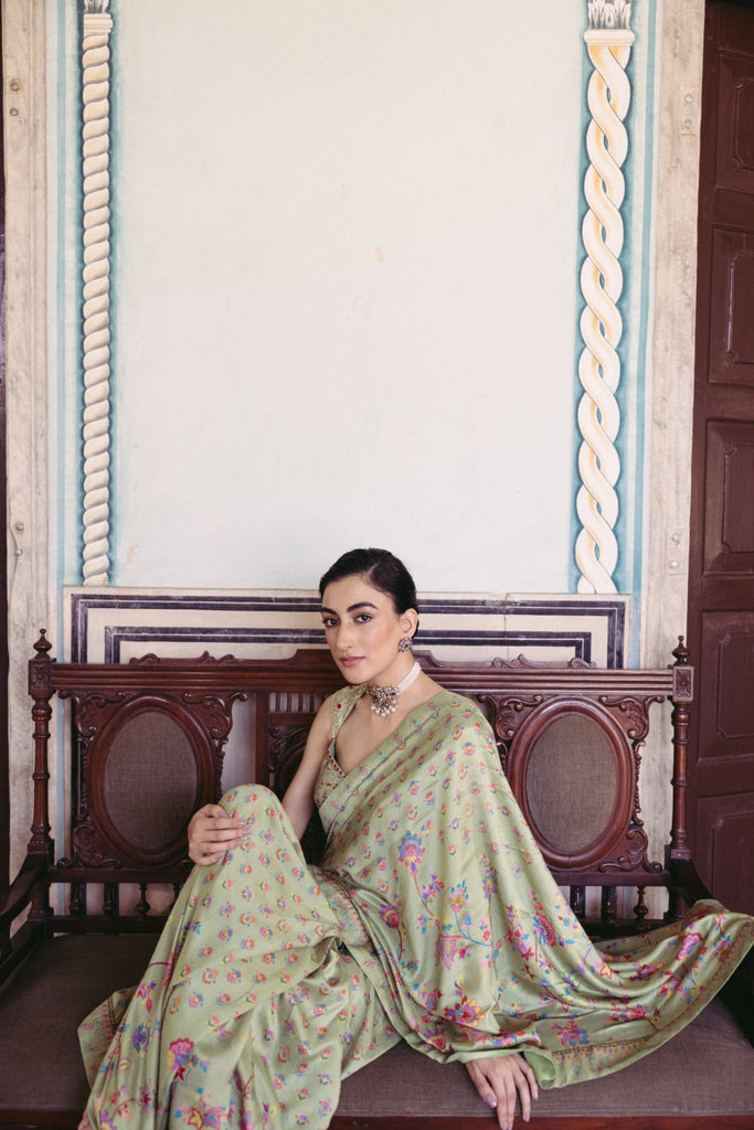 Seafoam Green Saree - MARKET