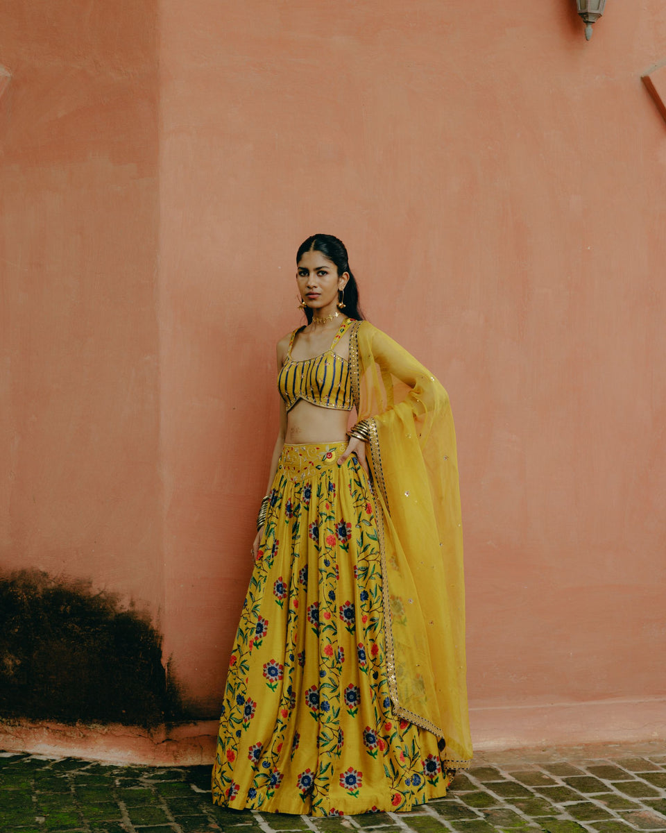 Sunflower Yellow Lehenga - MARKET