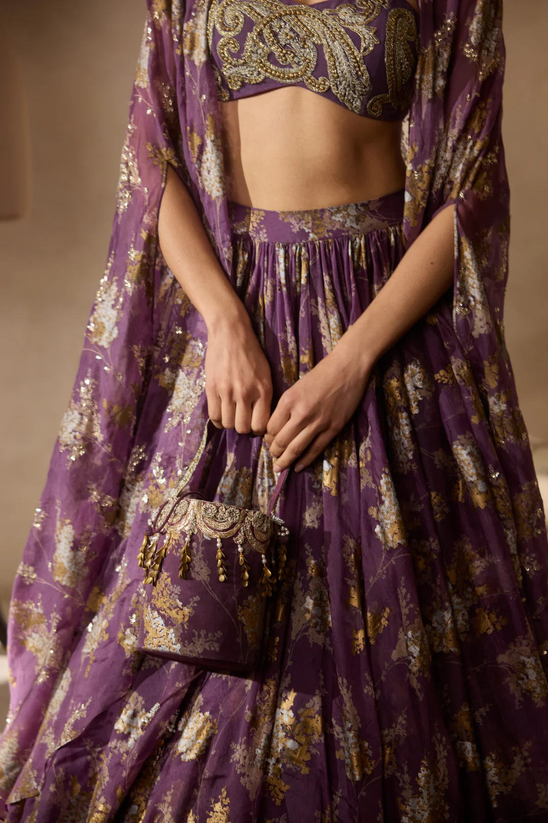 Twilight Lehenga & Cape Set - MARKET