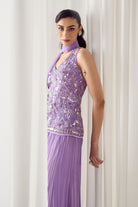 Lavender Fitted Kurta With Sharara Set - MARKET