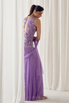 Lavender Fitted Kurta With Sharara Set - MARKET
