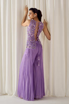 Lavender Fitted Kurta With Sharara Set - MARKET