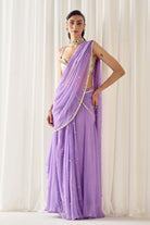 Lavender Pre-Stitched Saree With Blouse - MARKET