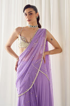 Lavender Pre-Stitched Saree With Blouse - MARKET