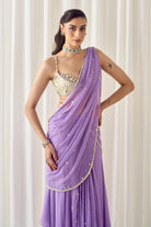 Lavender Pre-Stitched Saree With Blouse - MARKET