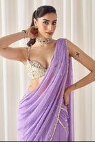 Lavender Pre-Stitched Saree With Blouse - MARKET