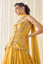 Mustard Peplum and Lehenga Set - MARKET