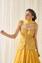 Mustard Peplum and Lehenga Set - MARKET