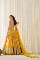 Mustard Peplum and Lehenga Set - MARKET