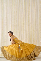 Mustard Peplum and Lehenga Set - MARKET