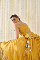 Mustard Peplum and Lehenga Set - MARKET