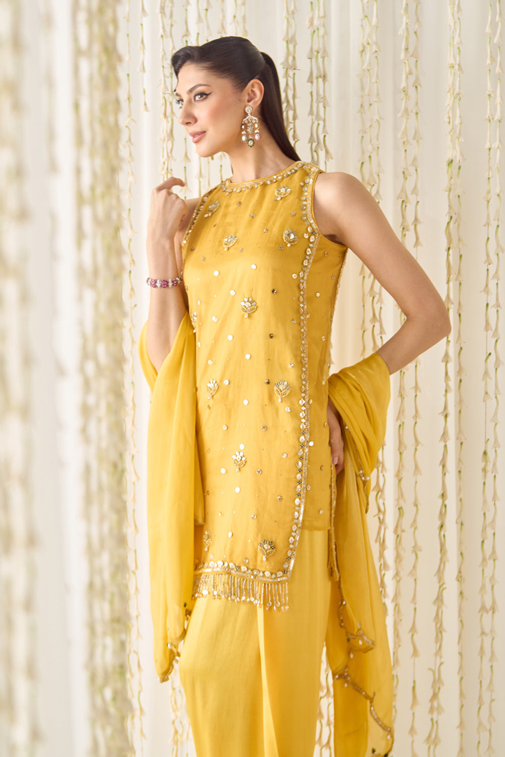 Mustard Kurta With Farsi Salwar Set - MARKET