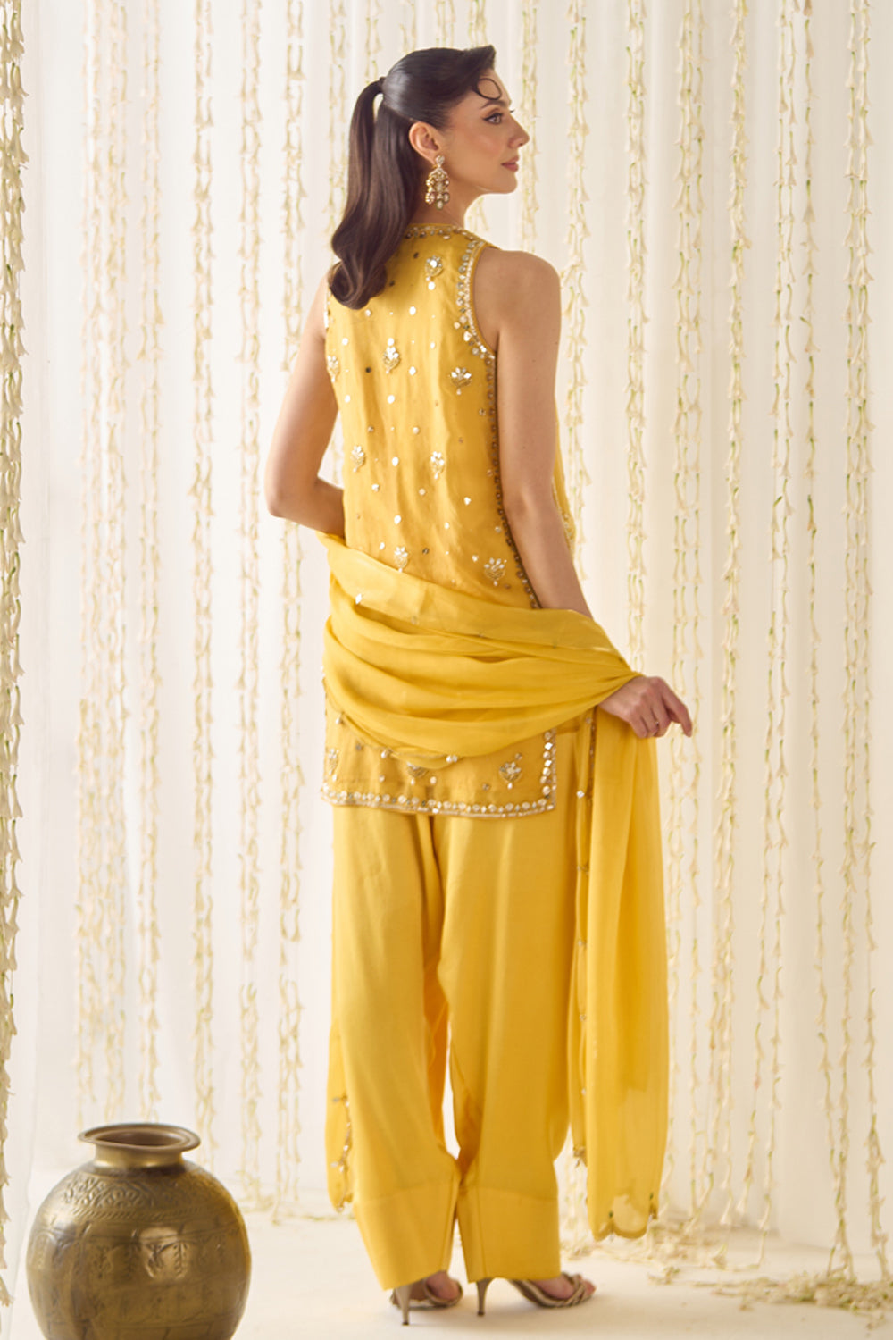 Mustard Kurta With Farsi Salwar Set - MARKET