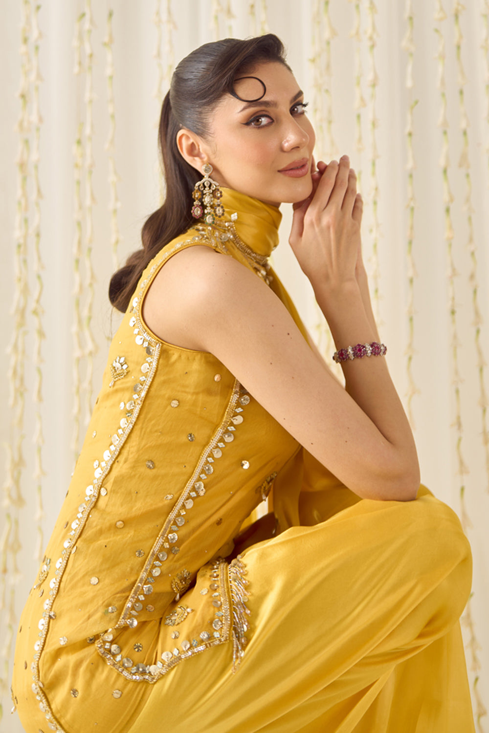 Mustard Kurta With Farsi Salwar Set - MARKET