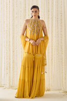 Mustard A-Line Kurta Sharara Set - MARKET