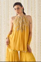 Mustard A-Line Kurta Sharara Set - MARKET