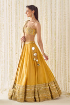 Mustard Bustier and Lehenga Set - MARKET
