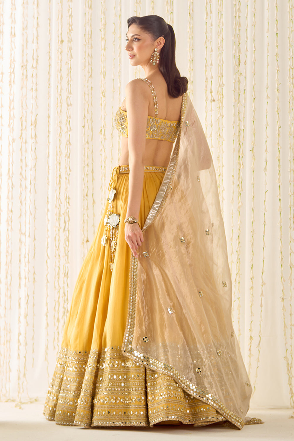 Mustard Bustier and Lehenga Set - MARKET