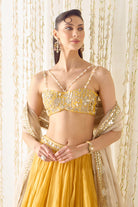 Mustard Bustier and Lehenga Set - MARKET