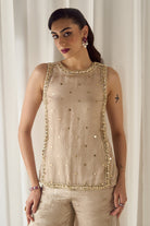 Biege Mukaish-Work Co-ord Set - MARKET