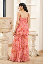 Pink Floral Print Chiffon Co-Ord Set - MARKET