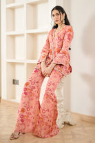 Pink Floral Print Co-ord Kurta Set - MARKET