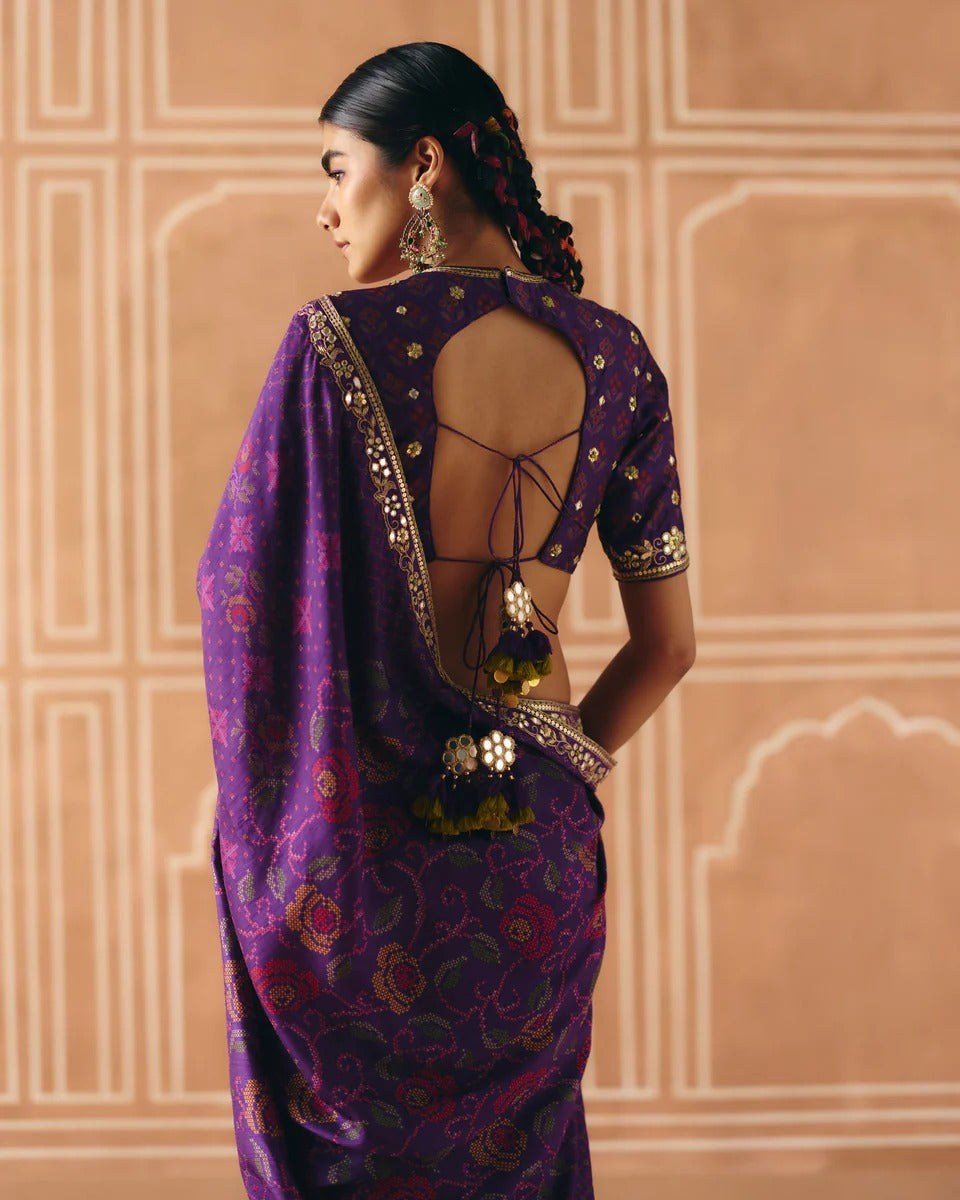 Imperial Violet Saree - MARKET