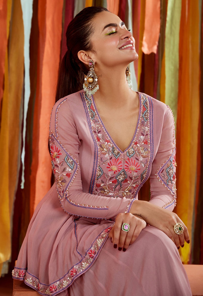 Mauve Kurta and Sharara Set - MARKET